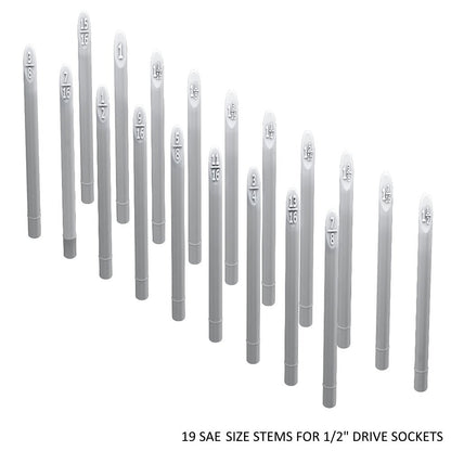 1/2" Socket Stems - SAE - Toolbox Widget USA Socket Organizer, Socket Organization, Toolbox Widget, Tool Box Widget, Tool Organization, Socket Holder, Socket Tray