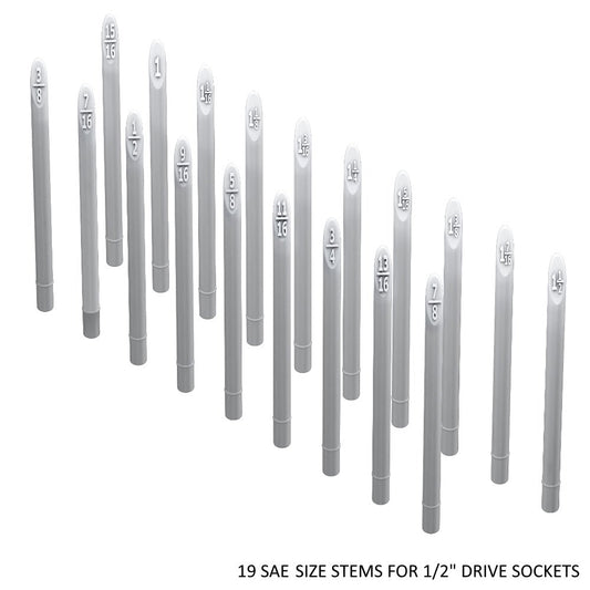 1/2" Socket Stems - SAE - Toolbox Widget USA Socket Organizer, Socket Organization, Toolbox Widget, Tool Box Widget, Tool Organization, Socket Holder, Socket Tray