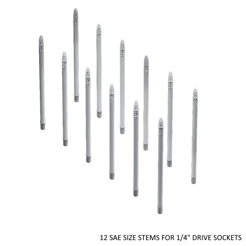 1/4" Socket Stems - SAE - Toolbox Widget USA Socket Organizer, Socket Organization, Toolbox Widget, Tool Box Widget, Tool Organization, Socket Holder, Socket Tray