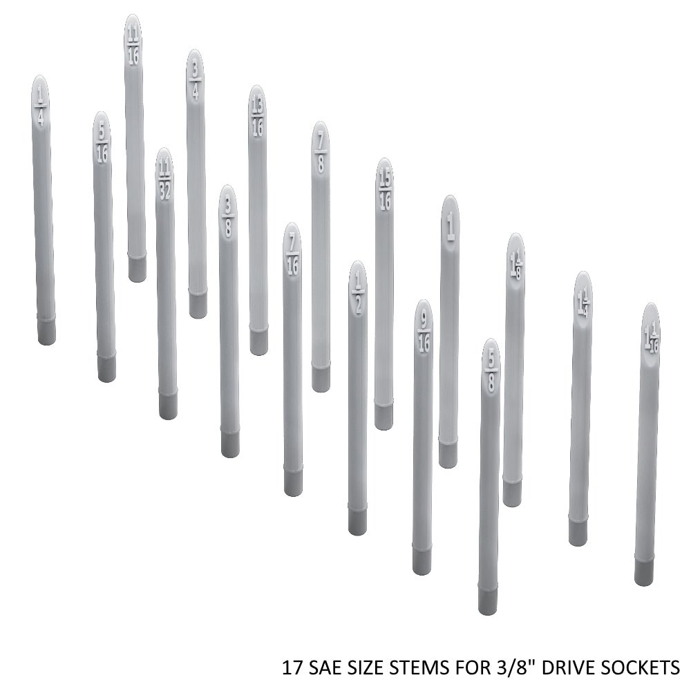 3/8" Socket Stems - SAE - Toolbox Widget USA Socket Organizer, Socket Organization, Toolbox Widget, Tool Box Widget, Tool Organization, Socket Holder, Socket Tray