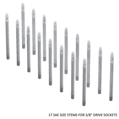 3/8" Socket Stems - SAE - Toolbox Widget USA Socket Organizer, Socket Organization, Toolbox Widget, Tool Box Widget, Tool Organization, Socket Holder, Socket Tray