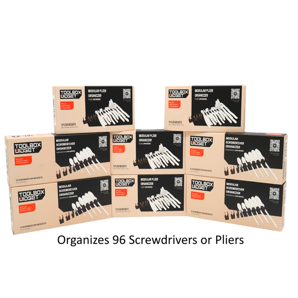 Screwdriver and Plier Bundle — 96 tools organised