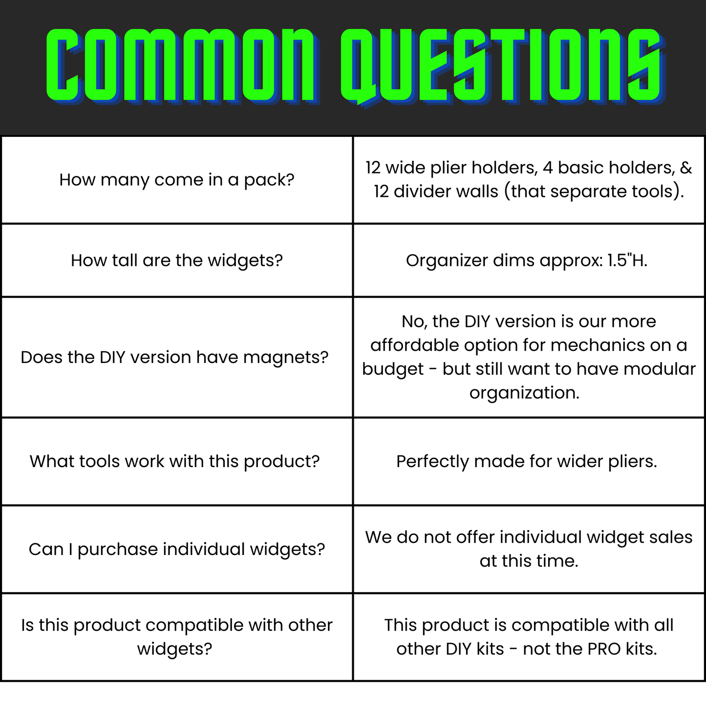 DIY - Plier Organizer Wide - Toolbox Widget USA, Plier Organizer, Plier Organization, Toolbox Widget, Tool Box Widget, Tool Organization, Plier Holder