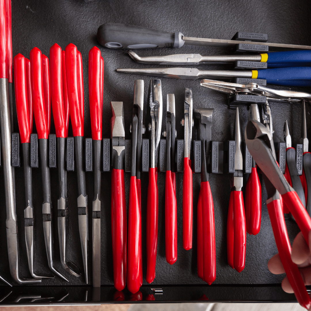 DIY - Plier Organizer Wide - Toolbox Widget USA, Plier Organizer, Plier Organization, Toolbox Widget, Tool Box Widget, Tool Organization, Plier Holder
