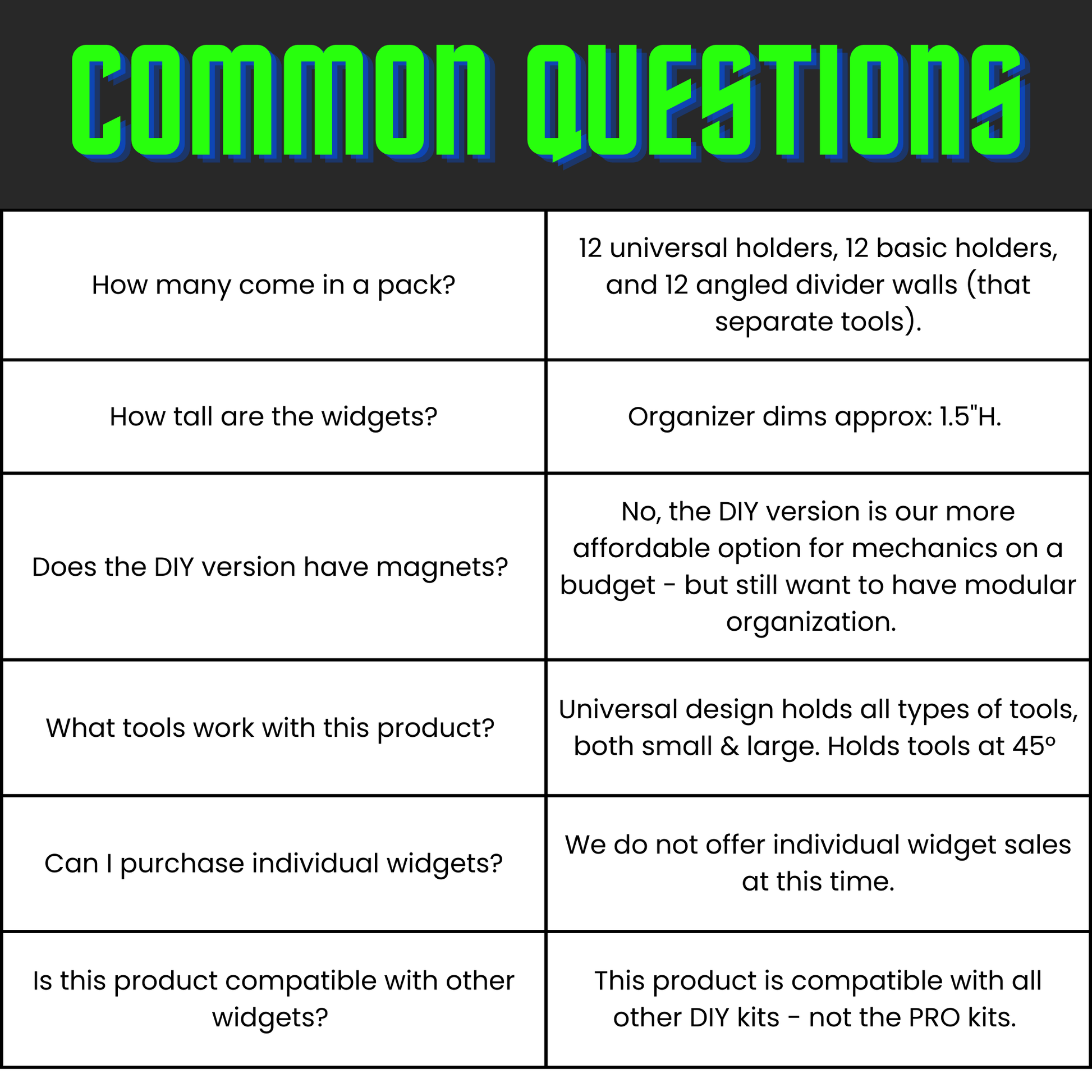 DIY - Universal Organizer Angled - Toolbox Widget USA, Wrench Organizer, Wrench Organization, Toolbox Widget, Tool Box Widget, Tool Organization, Wrench Holder