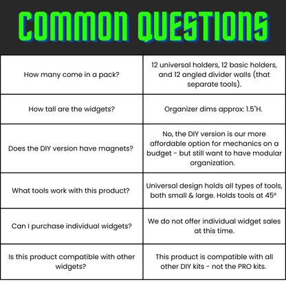 DIY - Universal Organizer Angled - Toolbox Widget USA, Wrench Organizer, Wrench Organization, Toolbox Widget, Tool Box Widget, Tool Organization, Wrench Holder