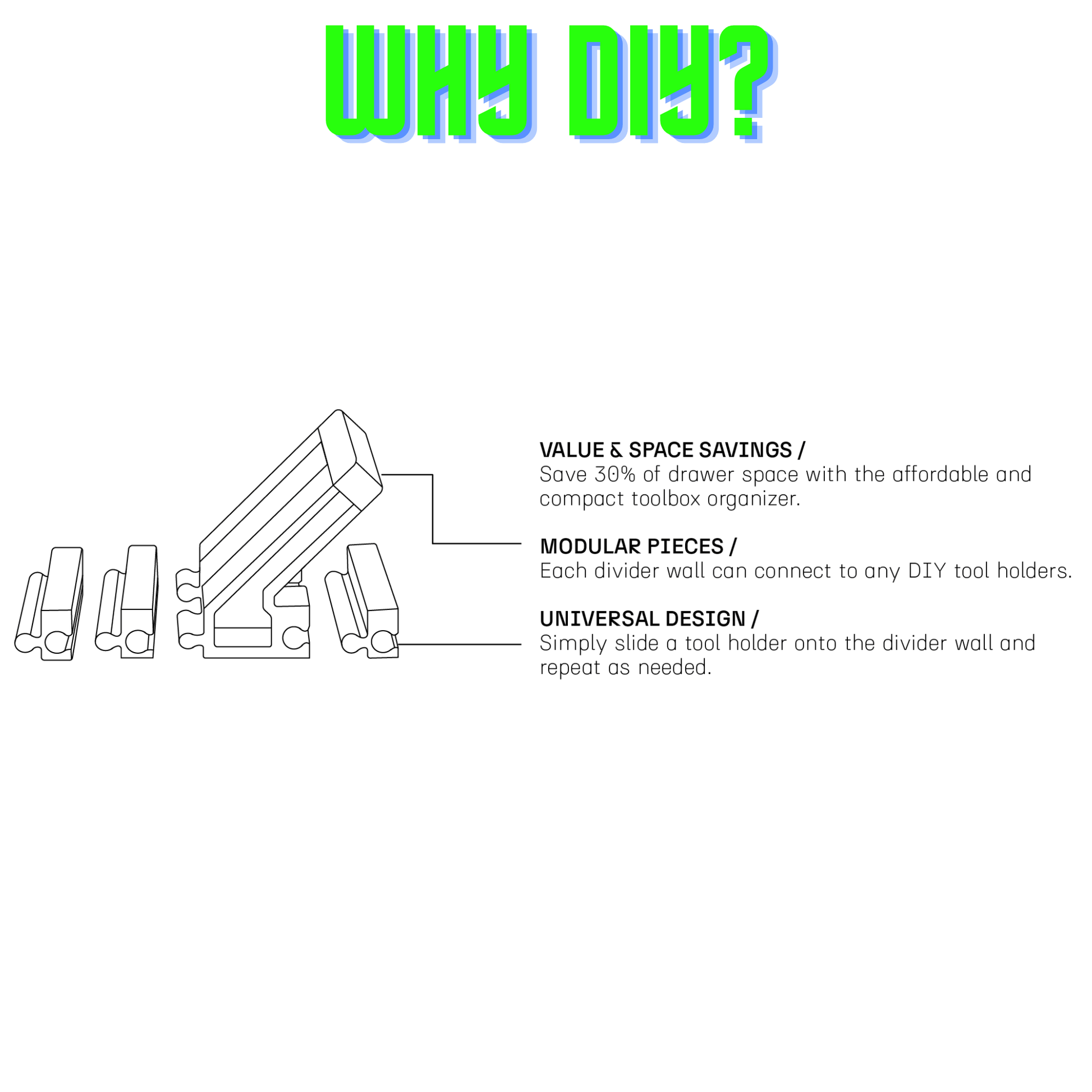 DIY - Universal Organizer Angled - Toolbox Widget USA, Wrench Organizer, Wrench Organization, Toolbox Widget, Tool Box Widget, Tool Organization, Wrench Holder