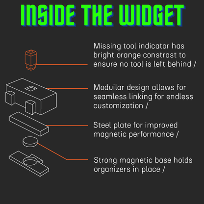 3/8" Socket Organizers - Toolbox Widget Australia Socket Organizer, Socket Organization, Toolbox Widget, Tool Box Widget, Tool Organization, Socket Holder, Socket Tray