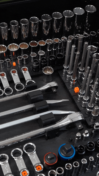 3/8" Socket Organizers - Toolbox Widget Australia Socket Organizer, Socket Organization, Toolbox Widget, Tool Box Widget, Tool Organization, Socket Holder, Socket Tray
