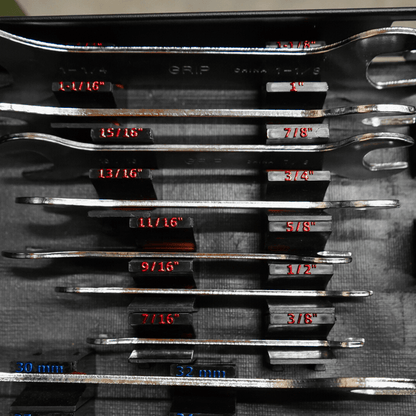 Wrench Size Labels - SAE+ (2.0) - Toolbox Widget Australia Wrench Organizer, Wrench Organization, Toolbox Widget, Tool Box Widget, Tool Organization, Wrench Holder