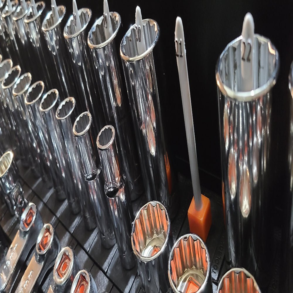 1/4" Socket Stems - SAE - Toolbox Widget Australia Socket Organizer, Socket Organization, Toolbox Widget, Tool Box Widget, Tool Organization, Socket Holder, Socket Tray