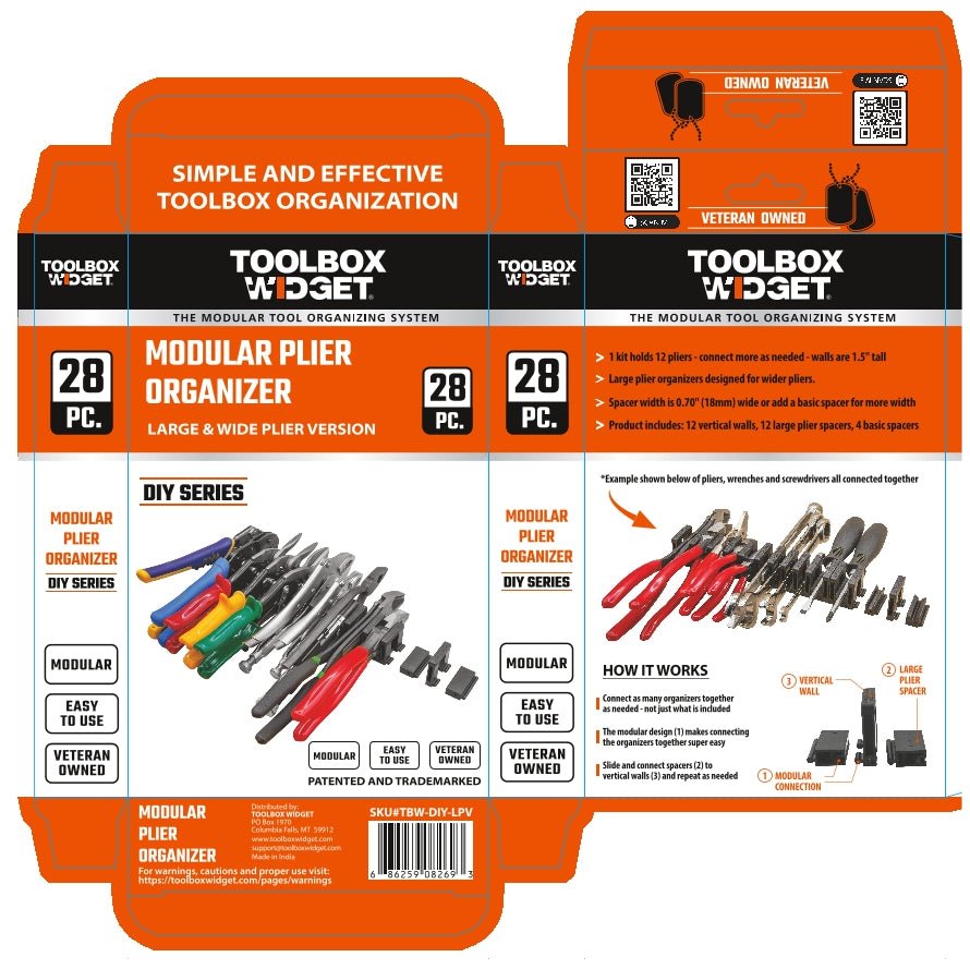 DIY Plier Organizer - Wide - Toolbox Widget USA