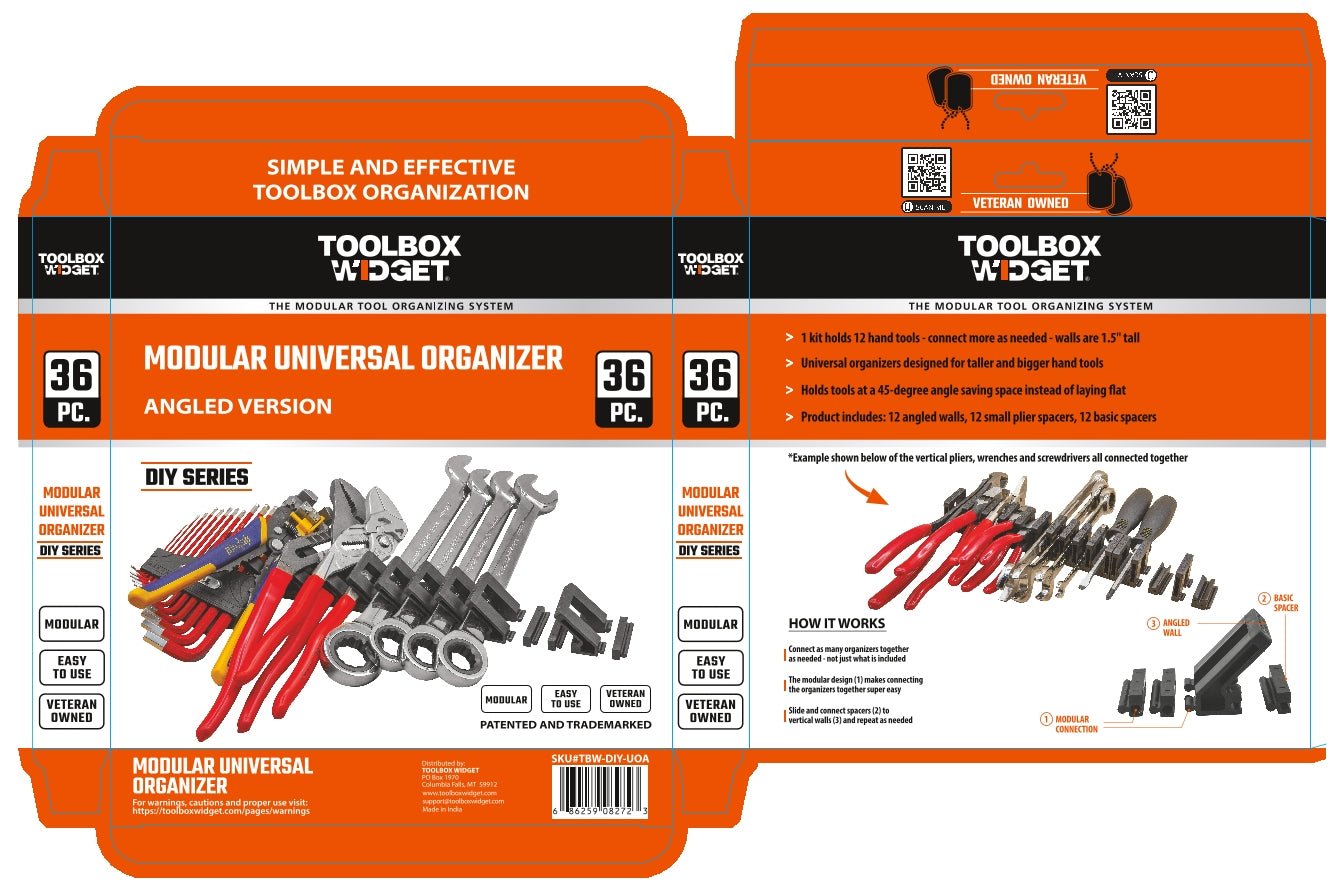 DIY Universal Organizer - Angled - Toolbox Widget USA